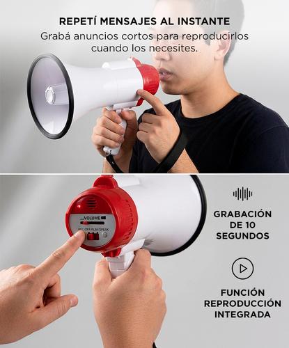 Megafono Portatil De Mano Gadnic Grabador Voz Musica 15W - 2