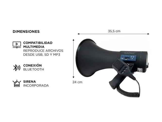 Megáfono Portátil Gadnic Con Control  Outlet - 3