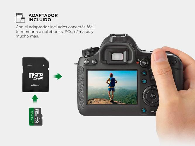 Memoria Micro SD Gadnic 64GB Clase 10 Adaptador Incluido - 3