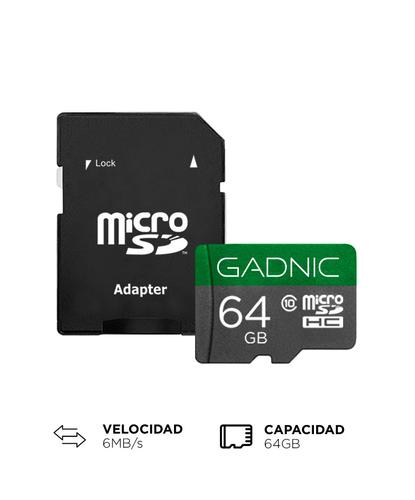 Memoria Micro SD Gadnic 64GB Clase 10 Adaptador Incluido - 4