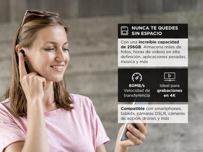 Memoria Micro SD Gadnic 256gb Clase 10  Adaptador - 2