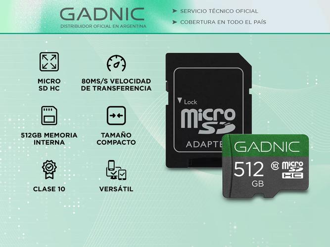 Memoria Micro SD Gadnic 512gb con Adaptador - 1