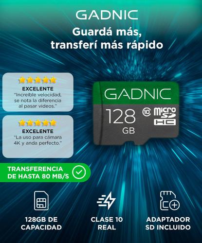 Memoria Micro SD Gadnic 128gb Con Adaptador Velocidad de Transferencia  - 1
