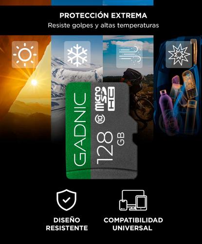 Memoria Micro SD Gadnic 128gb Con Adaptador Velocidad de Transferencia  - 3