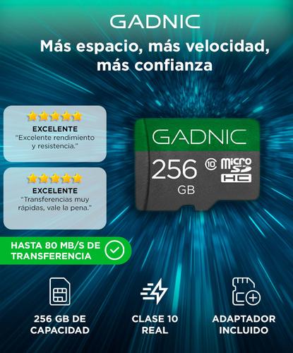 Memoria Micro SD Gadnic 256gb Clase 10  Con Adaptador - 1