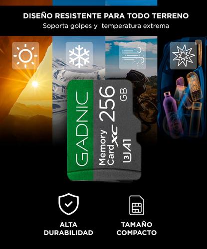 Memoria Micro SD Gadnic 256gb Clase U3 / A1 / SDXC  Con Adaptador - 3