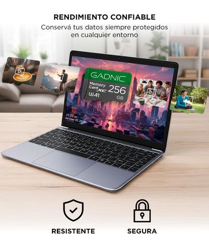 Memoria Micro SD Gadnic 256gb Clase U3 / A1 / SDXC  Con Adaptador - 4