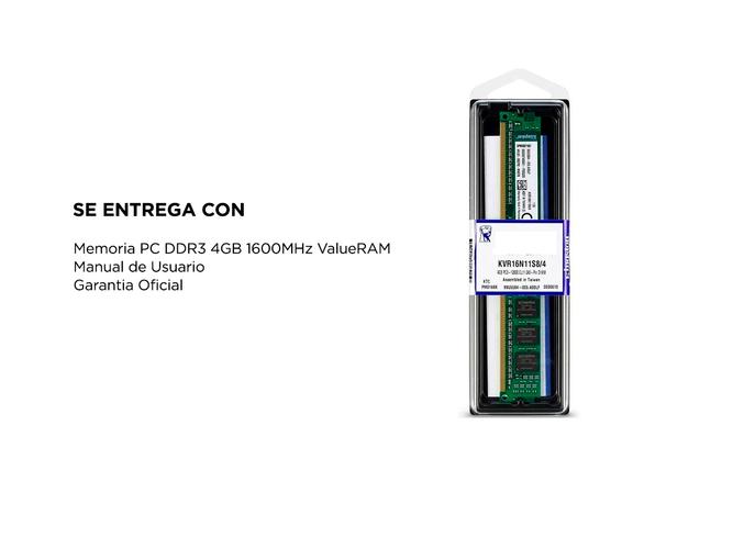 Memoria PC DDR3 4GB 1600MHz ValueRAM - 2