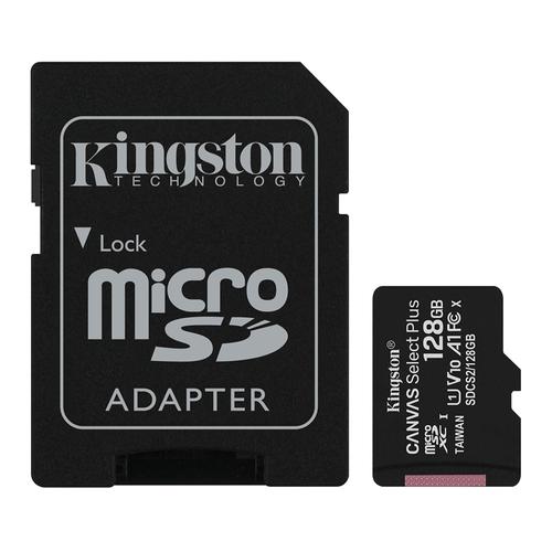 Memoria Micro Sd Kingston 128gb c/ Adaptador Clase 10 100MB/s Canvas Plus - 0