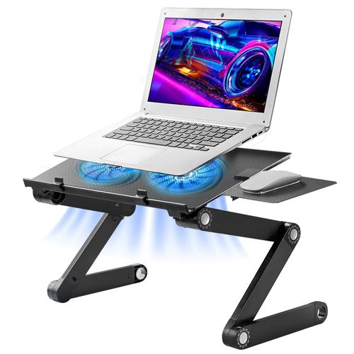 Soporte Notebook Gadnic Desk-711 Mesa Aluminio Regulable Plegable con Cooler - 0
