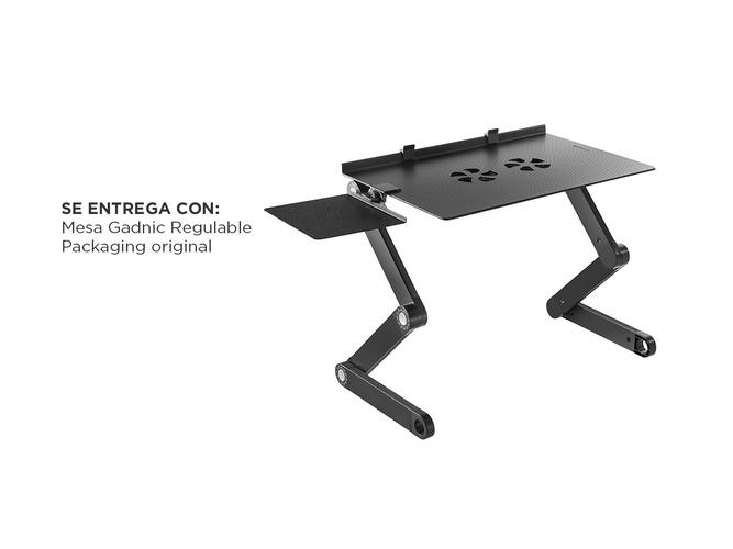 Soporte Notebook Gadnic Desk-711 Mesa Aluminio Regulable Plegable con Cooler - 6