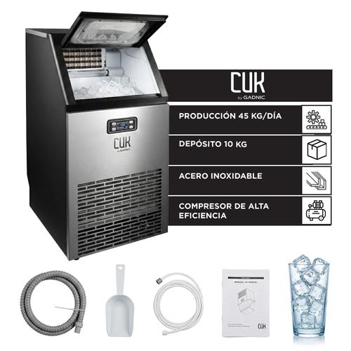 Máquina De Hielo Industrial CUK By Gadnic 45 Kg Diarios Acero Inoxidable Con Depósito 10 Kg - 0