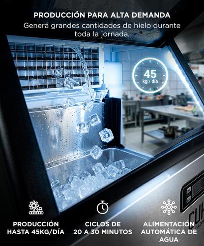 Máquina De Hielo Industrial CUK By Gadnic 45 Kg Diarios Acero Inoxidable Con Depósito 10 Kg - 2