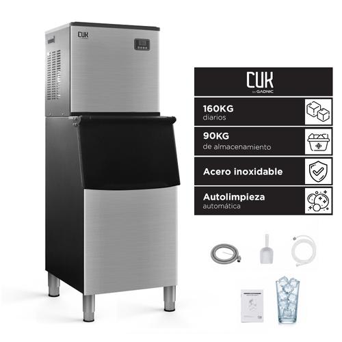 Máquina De Hielo Industrial Cuk By Gadnic 160 Kg Diarios Acero Inoxidable 90 Kg Almacenamiento - 0
