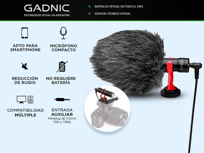Micrófono Profesional GM-50 Gadnic Cardioide para Cámara y Celular - 1