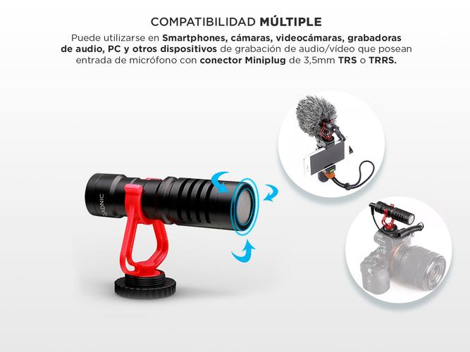 Micrófono Profesional GM-50 Gadnic Cardioide para Cámara y Celular - 2