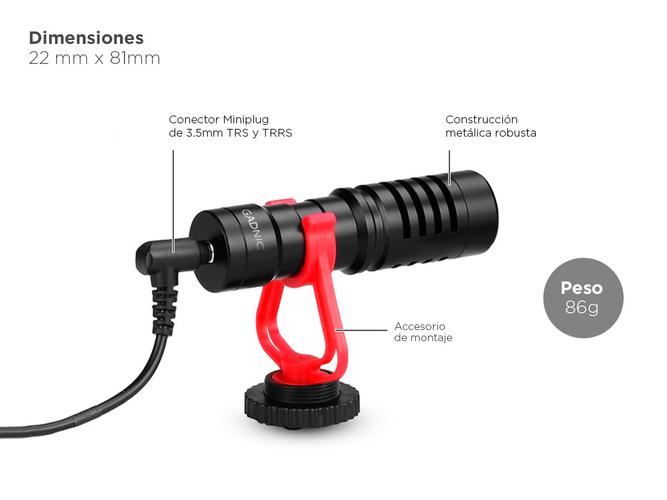Micrófono Profesional GM-50 Gadnic Cardioide para Cámara y Celular - 5
