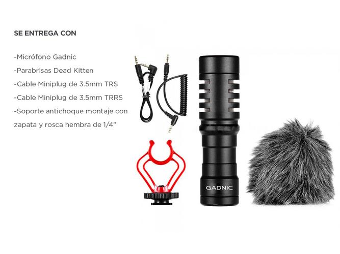 Micrófono Profesional GM-50 Gadnic Cardioide para Cámara y Celular - 6