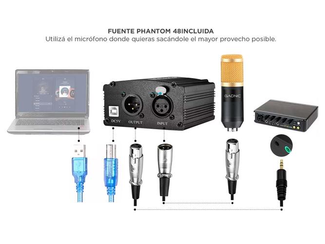 Kit Microfono Profesional Condenser Con Brazo + Phanton 20hz  - 2