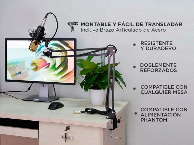 Kit Microfono Profesional Condenser Con Brazo + Phanton 20hz  - 5