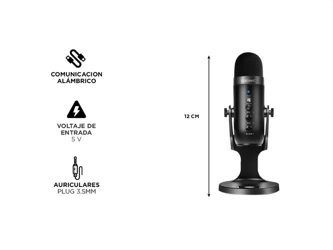 Micrófono Gadnic MIC-40PRO Condensador USB - 5