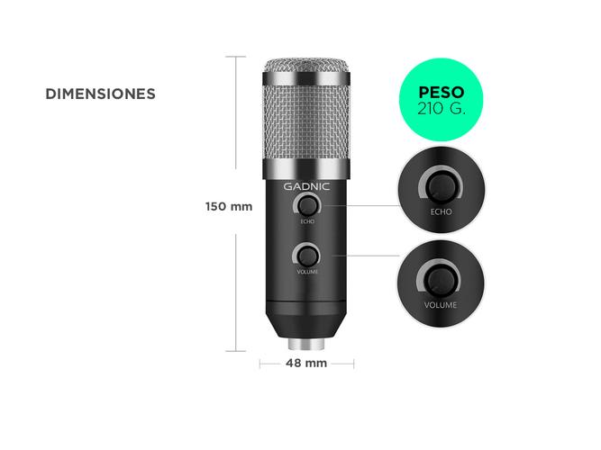Microfono Condenser Gadnic GM-600 Gamer Stream - 5