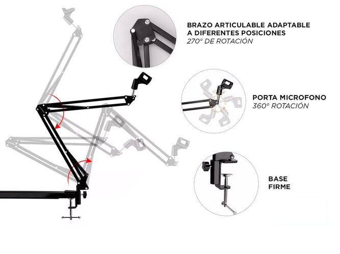 Soporte Para Microfono + Brazo Articulado 36.5 cm - 3