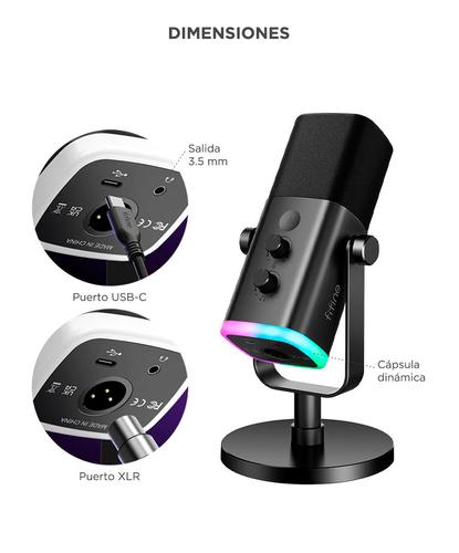 Microfono Gamer Fifine AM8 USB XLR Cardioide RGB  Cancelacion Ruido - 5