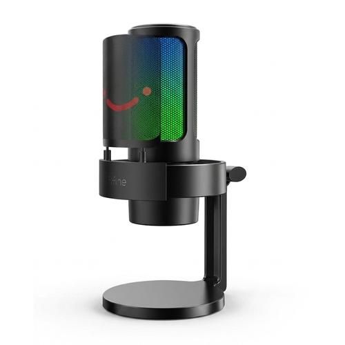 Micrófono Fifine A8 con USB RGB y Filtro Antipop para Transmisión - 0