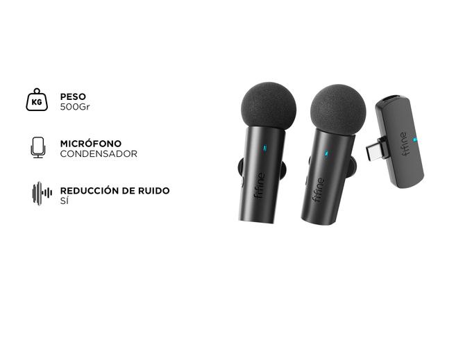Kit Micrófonos Inalámbricos Fifine M8 con Reducción de Ruido - 5