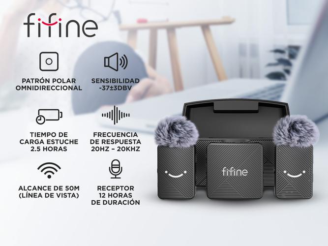 Micrófonos Inalámbricos Duales Fifine M9 con Estuche de Carga - 1