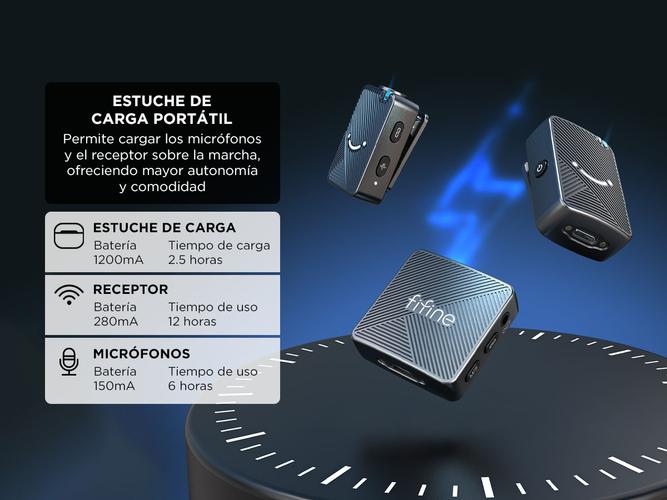 Micrófonos Inalámbricos Duales Fifine M9 con Estuche de Carga - 2