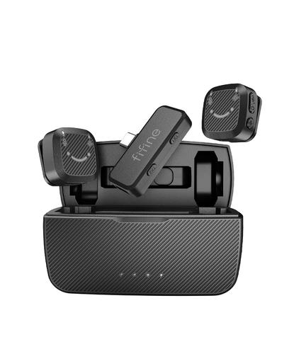 Microfono Lavalier Fifine M12 Dual Inalambrico Streaming USB-C - 6