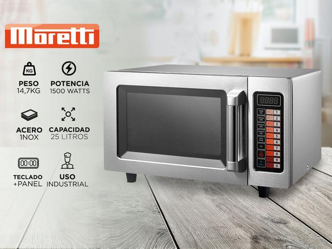 Microondas Industrial 25 Lts Moretti Micropro-25 acero inoxidable - 1
