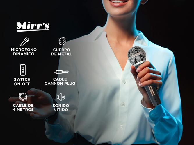 Micrófono i58 Dinámico Cardioide Cuerpo Metálico Mirr´s - 1