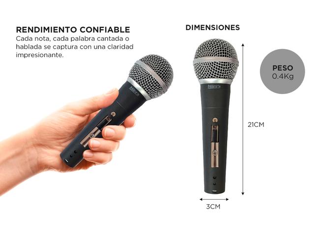 Micrófono i58 Dinámico Cardioide Cuerpo Metálico Mirr´s - 3