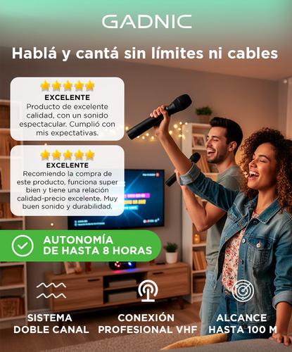 Micrófono Inalámbrico Gadnic M203 de Mano Ideal Karaoke Conferencias 2CH - 1
