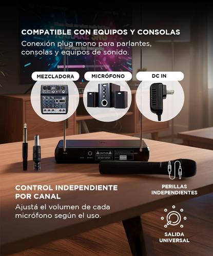 Micrófono Inalámbrico Gadnic M203 de Mano Ideal Karaoke Conferencias 2CH - 2