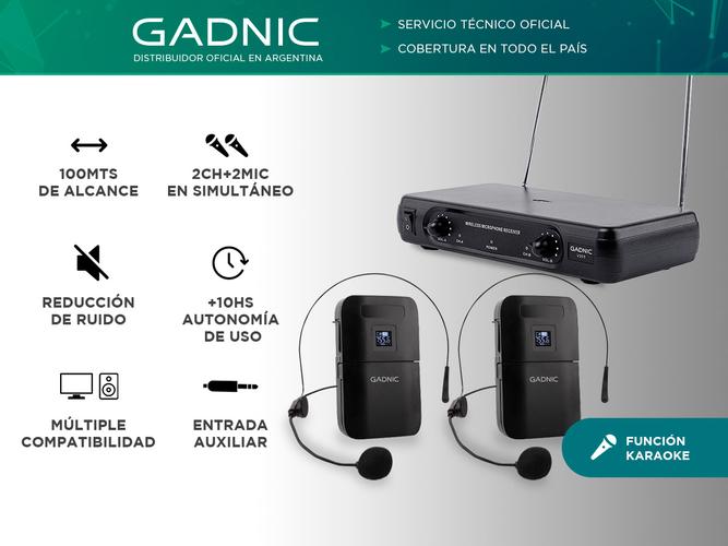 Micrófono Inalámbrico Vincha Gadnic 2CH  2 Mic Hasta 100mts Ideal Conferencias Outlet - 1