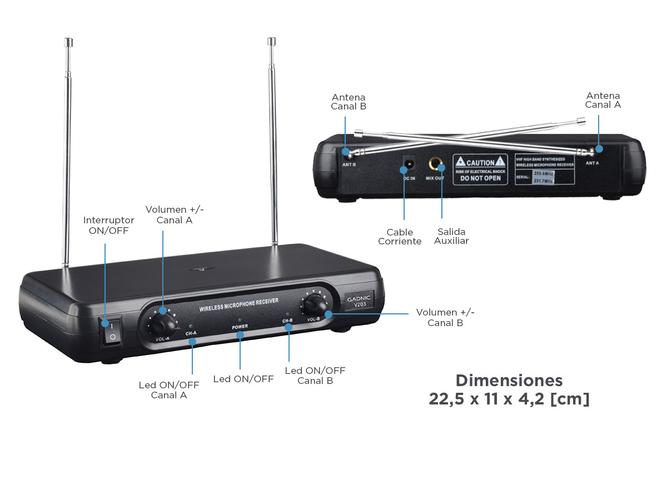 Micrófono Inalámbrico Vincha Gadnic 2CH  2 Mic Hasta 100mts Ideal Conferencias Outlet - 5