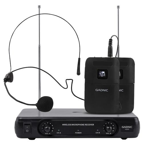 Micrófono Inalámbrico Vincha Gadnic 2CH  2 Mic Hasta 100mts Ideal Conferencias Outlet - 0