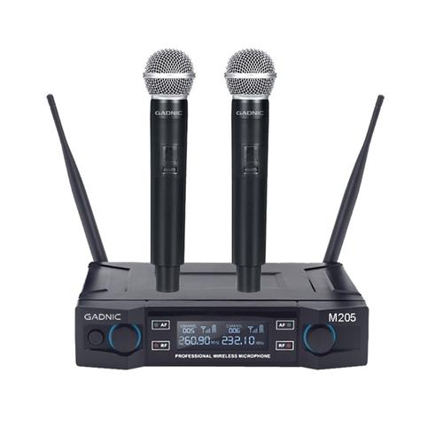Micrófono Gadnic Inalámbrico Profesional de Mano 100mts 2CH 2Mic - 0