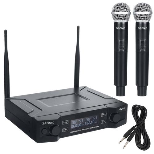 Micrófono Gadnic Inalámbrico Profesional de Mano 100mts 2CH 2Mic - 0