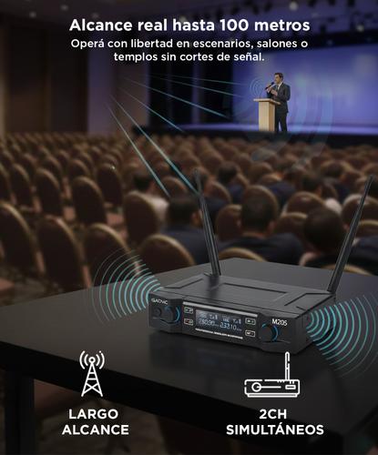 Micrófono Gadnic Inalámbrico Profesional de Mano 100mts 2CH 2Mic - 2