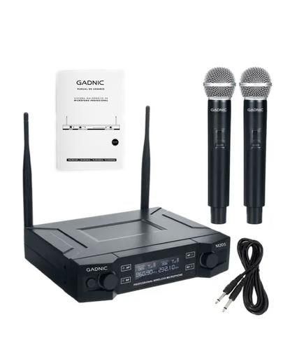 Micrófono Gadnic Inalámbrico Profesional de Mano 100mts 2CH 2Mic - 6