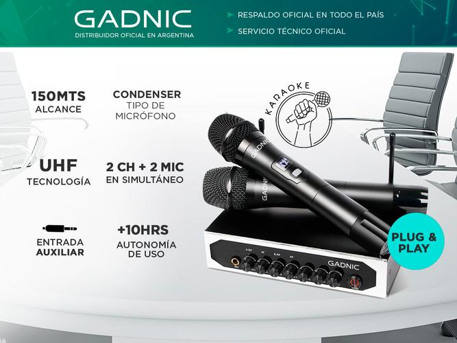 Micrófono Inalambrico Profesional Gadnic BT308 UHF Usado - 1
