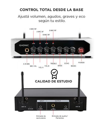 Micrófono Inalambrico Profesional Gadnic BT308 UHF - 3