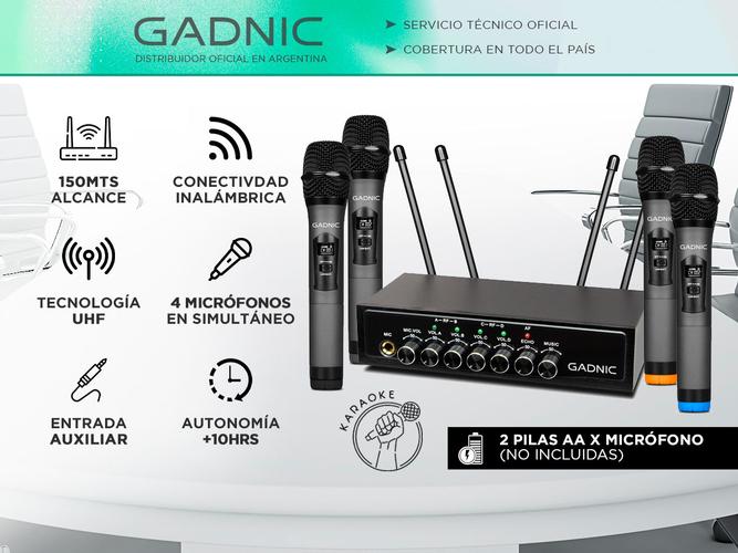 Micrófono Inalambrico Profesional Gadnic BT408 Bluetooth UHF - 1