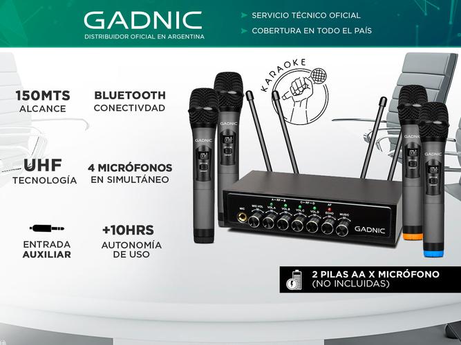 Micrófono Inalambrico Profesional Gadnic BT408 Bluetooth UHF Outlet - 1