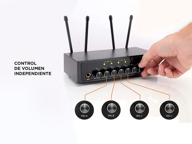Micrófono Inalambrico Profesional Gadnic BT408 Bluetooth UHF - 5